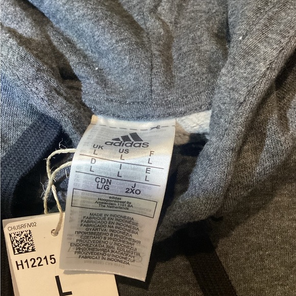Adidas Men’s Charcoal Hoodie – Size L – NWT - Picture 3 of 12